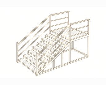 Изображение для товара Лестница металлическая (10 ступеней, решетчатая поверхность, без площадки)